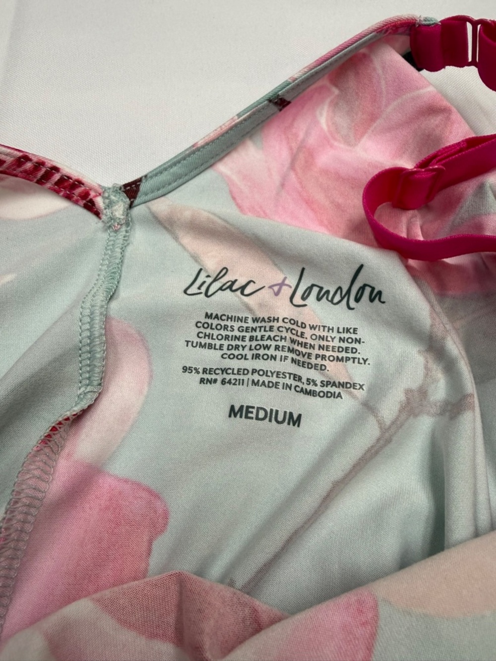 LILAC + LONDON $25 New Womens Medium Mint Green Pink Floral Tank Sleep Dress V16 - Picture 5 of 9